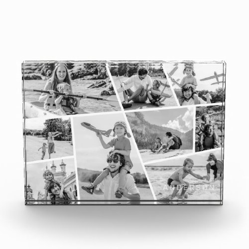 Family Memories Modern Simple 9 Images Collage Photo Block