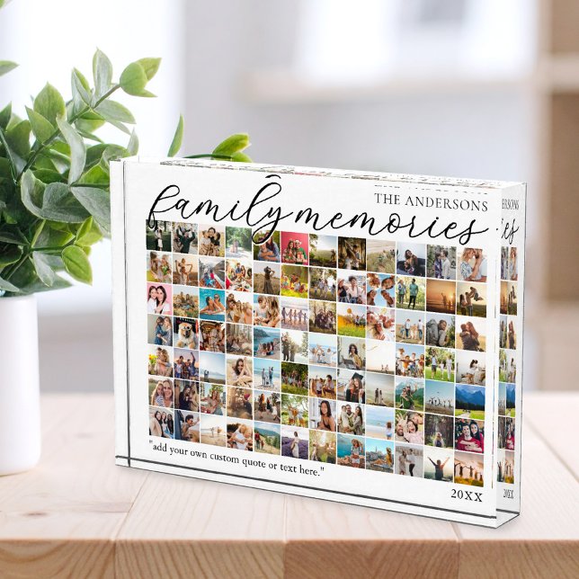 Family Memories Personalized 84 Picture Collage Photo Block (Creator Uploaded)
