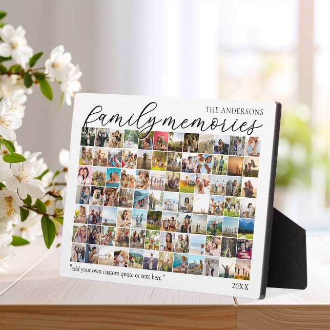Family Memories Personalized 84 Picture Collage Plaque (Creator Uploaded)