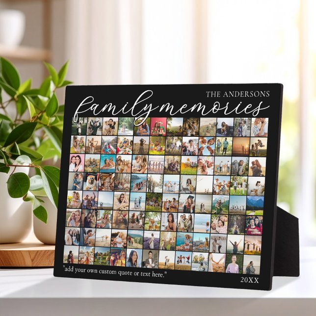 Family Memories Personalized 96 Photo Collage Plaque (Creator Uploaded)