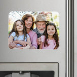 Family Memories Personalized Grandparent Photo Magnet<br><div class="desc">Create a special keepsake with this custom rectangle photo magnet, designed to showcase one favorite photo in a sleek, modern format. Perfect for highlighting a cherished moment—whether it’s the grandkids, a family portrait, a pet, or a special memory. This single-photo magnet allows for personalized touches, making it an ideal gift...</div>