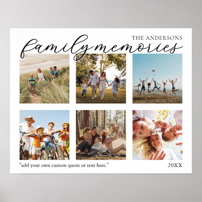 Family Memories Personalized Photo Collage Poster (Front)
