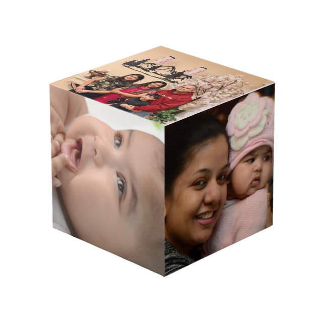 Family Memories Personalized Photo Cube (Front Angled)