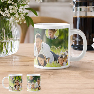 Family Memories Photo Collage Holiday Gift Giant Coffee Mug
