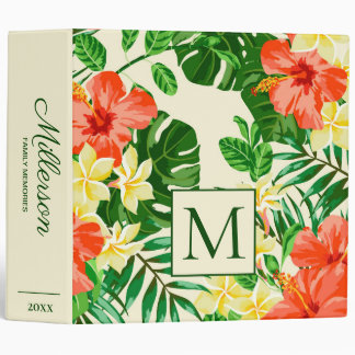 Family Memories Scrapbook Tropical Jungle Floral 3 Ring Binder