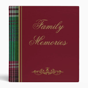 Family Memories Tartan Binder Green, Red Blue