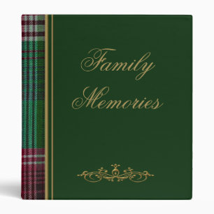 Family Memories Tartan Binder Green, Red Blue