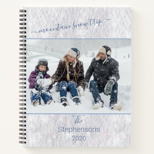 Family Memories Winter Snow Vacation Photo Name Notebook
