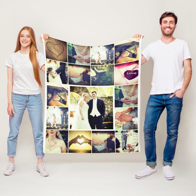 Family memory photo quilt fleece blanket (In Situ)