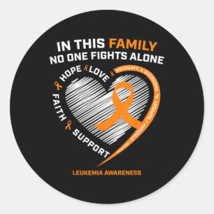 Family Men Women Kids Leukemia Awareness Leukemia Classic Round Sticker