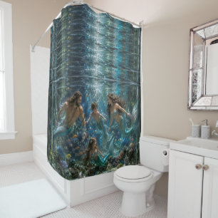 Family Mermaid Shower Curtain