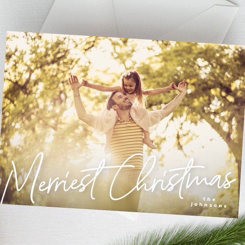 Family Merriest Christmas Photo Holiday Card