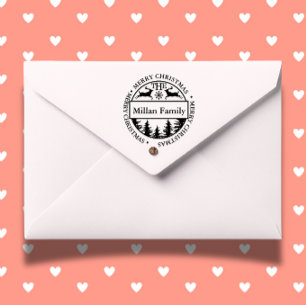 Family Merry Christmas Deer theme Self-inking Stamp