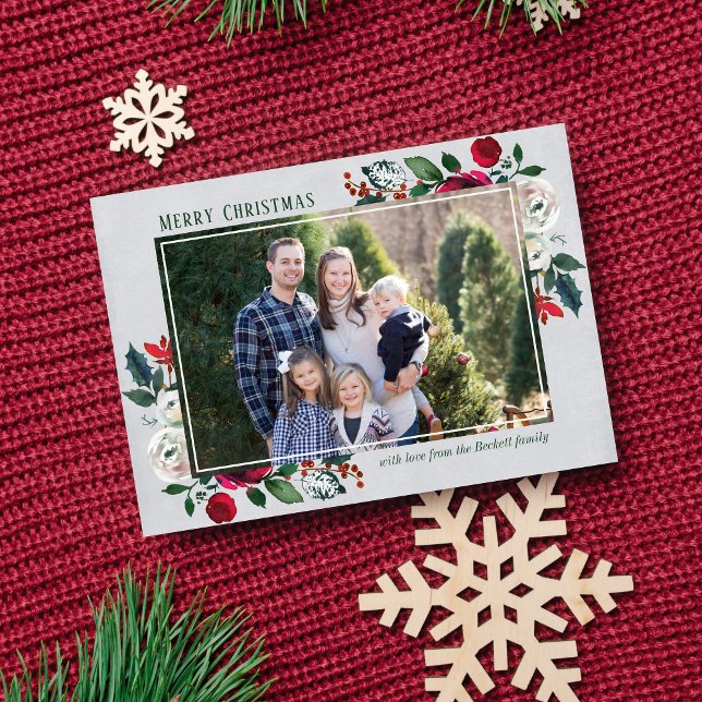 Family Merry Christmas Holiday Photo Card (Creator Uploaded)