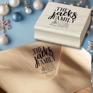 Family Merry Christmas Rubber Self-Inking Stamp