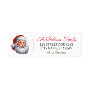 Family Merry Christmas Santa Claus Personalized    Label
