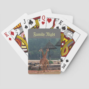 Family might, Two giraffes comforting each other Poker Cards
