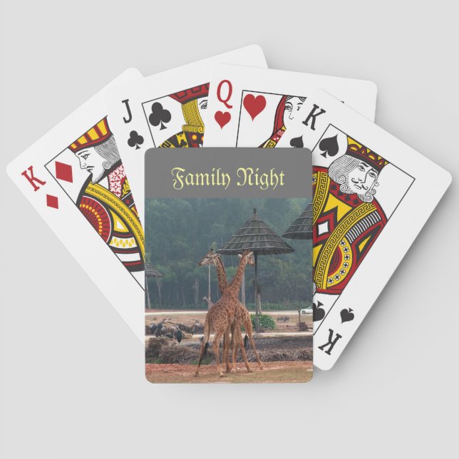 Family might, Two giraffes comforting each other Poker Cards (Back)