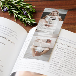 Family Modern photo collage simple elegant Bookmarks