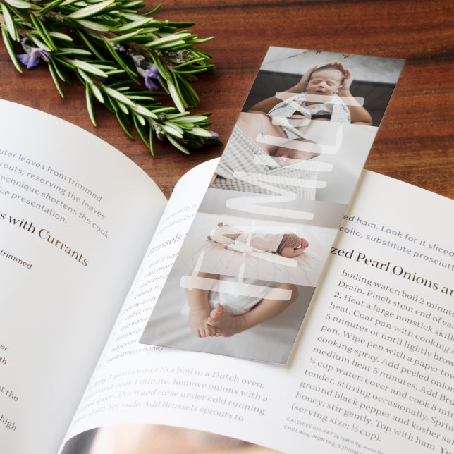 Family Modern photo collage simple elegant Bookmarks (Book)