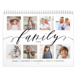 Family Modern Script | Family Photo Memories Calendar