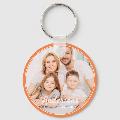 Family Modern Sporty Simple Photo Keepsake Keychain