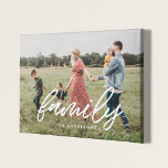 Family modern typography overlay photo faux canvas print<br><div class="desc">Showcase your favorite family pictures with this modern faux canvas print,  with the word Family in a beautiful text overlay. You can easily change the color and size of the text to fit your picture.</div>