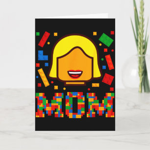 Family mom master builder building bricks blocksFa Card