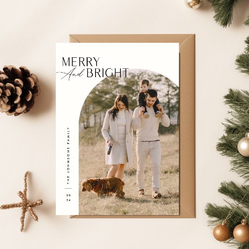 Family Moments Merry and Bright Photo Christmas Holiday Card