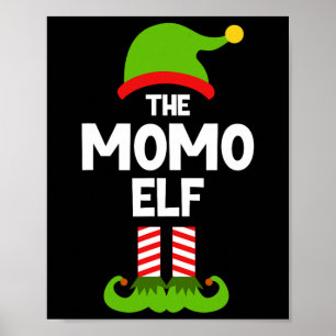 Family Momo Elf Christmas Matching Pajama Funny  Poster