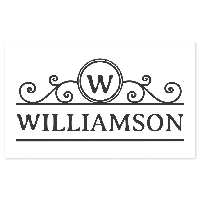 Family Monogram and Name Modern Simple Self-inking Stamp (Design)