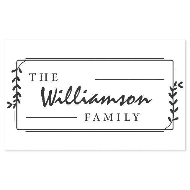 Family Monogram and Name Simple Modern Self-inking Stamp (Design)