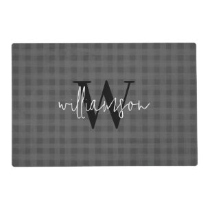 Family Monogram Buffalo Plaid Placemat