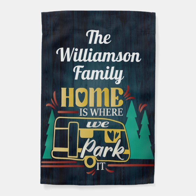 Family Monogram Camper Trailer Camping Site Garden Flag (Front)