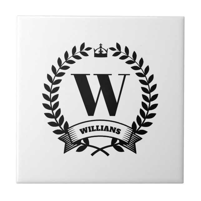 Family Monogram Ceramic Tile (Front)
