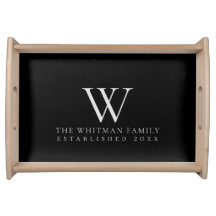 Family Monogram Elegant Black