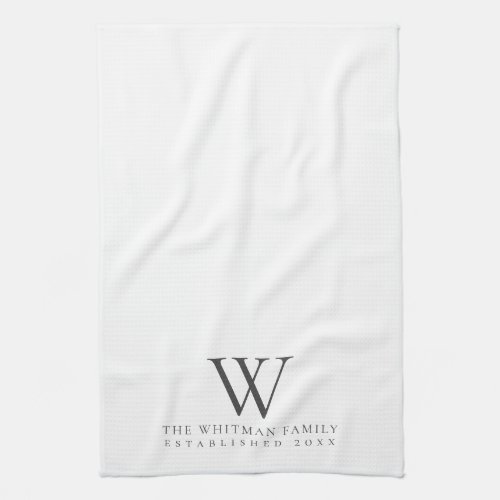 Family Monogram Elegant Kitchen Kitchen Towel