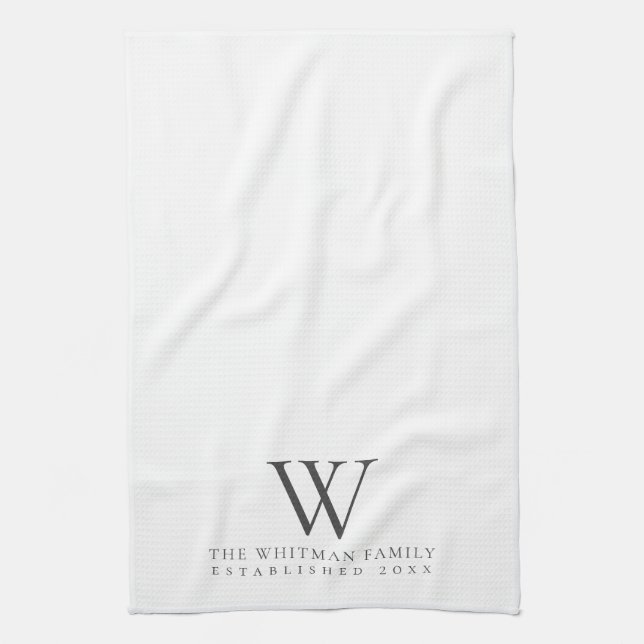 Family Monogram Elegant Kitchen Kitchen Towel (Vertical)