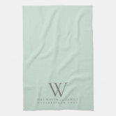 Monogrammed Dish Towel, Monogrammed Kitchen Towel Sage Green 