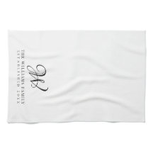 Family Monogram Elegant Script Kitchen