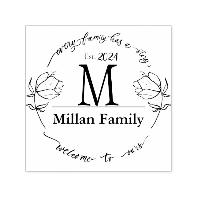 Family Monogram Farmhouse  theme Self-inking Stamp (Design)