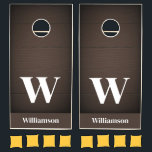 family monogram name Dark wooden  Cornhole Set<br><div class="desc">custom family monogram name dark wooden cornhole set , </div>