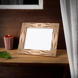 Family Monogram Name Modern Wooden Picture  Engraved Frames