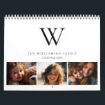 Family Monogram Name Photo Calendar<br><div class="desc">Elegant Family Monogram Name Photo Calendar designed by, Life on Memory Lane. Shown black text on white. and full color photos. Personalize it with your monogram initial, family name, and calendar year (or other text) and your own family photos or images. Would make a gorgeous gift. We invite you to...</div>