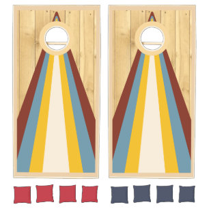 Family Monogram Name Wood Cornhole Set