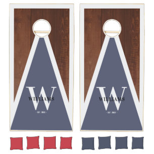 Family Monogram Name Wood Cornhole Set
