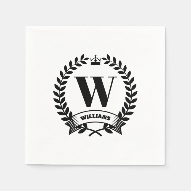 Family Monogram Napkins (Front)