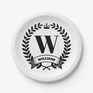 Family Monogram Paper Plates