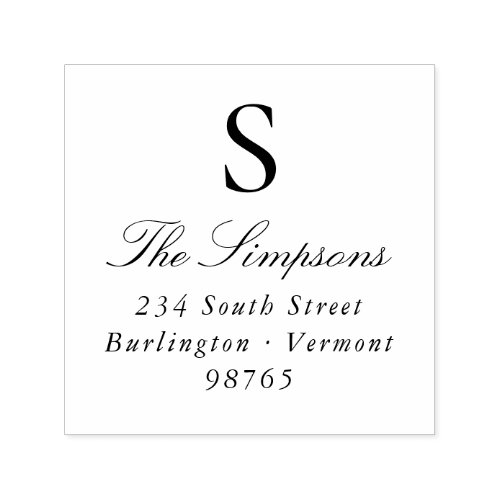 Family Monogram Return Address Address Self-inking Stamp