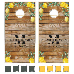 Family Monogram Rustic Lemon Lawn game